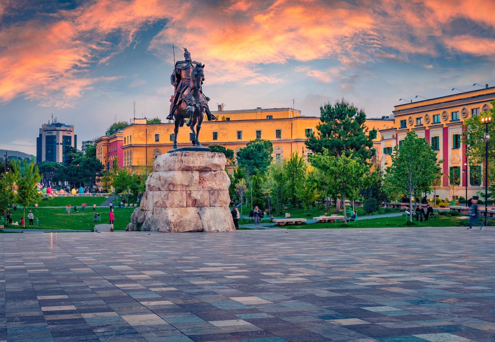 Skanderbeg in Scanderbeg Square, Tirana, Albania. 