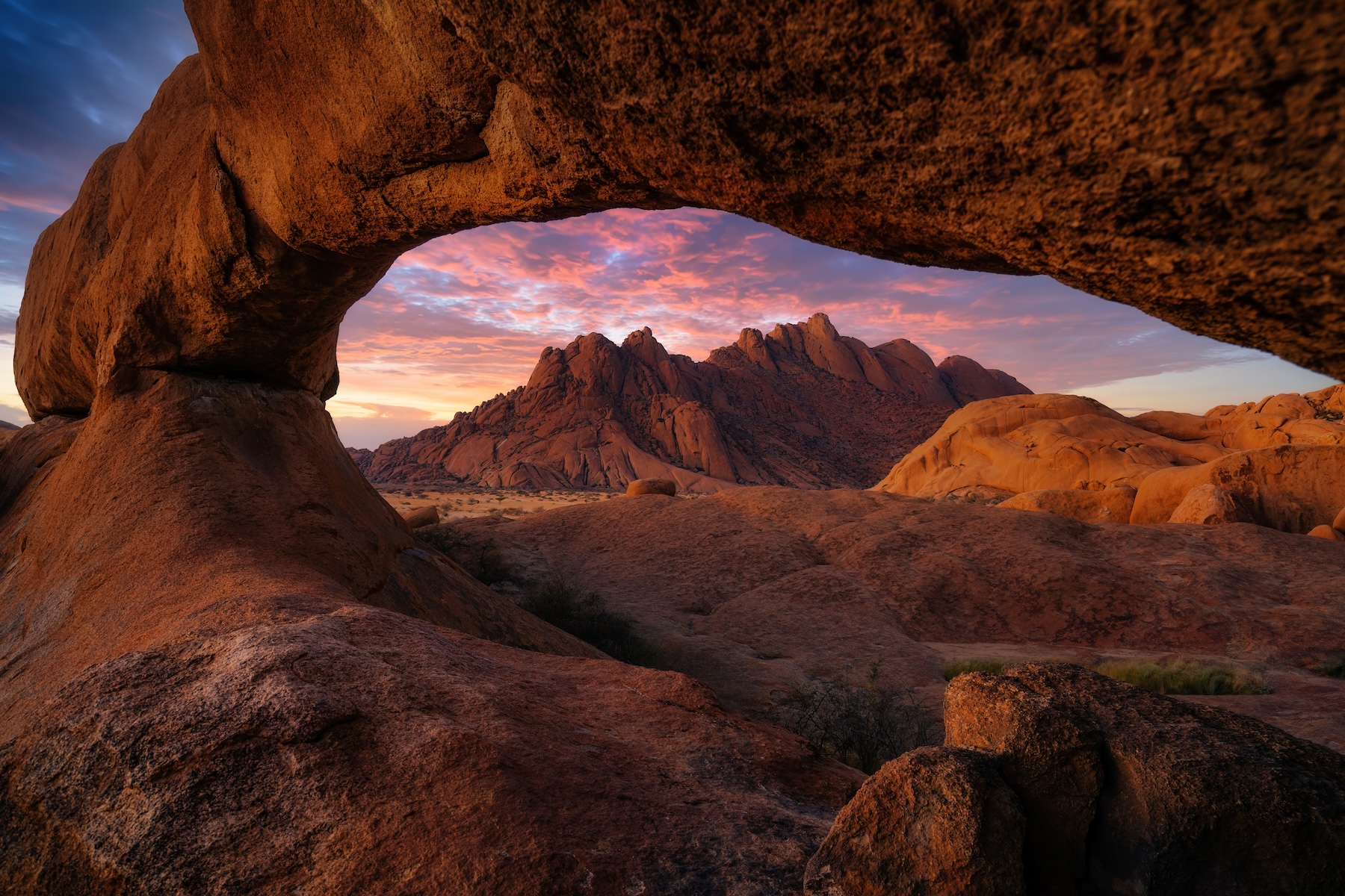Rock arch in Spitzkoppe, Namibia, Africa.
