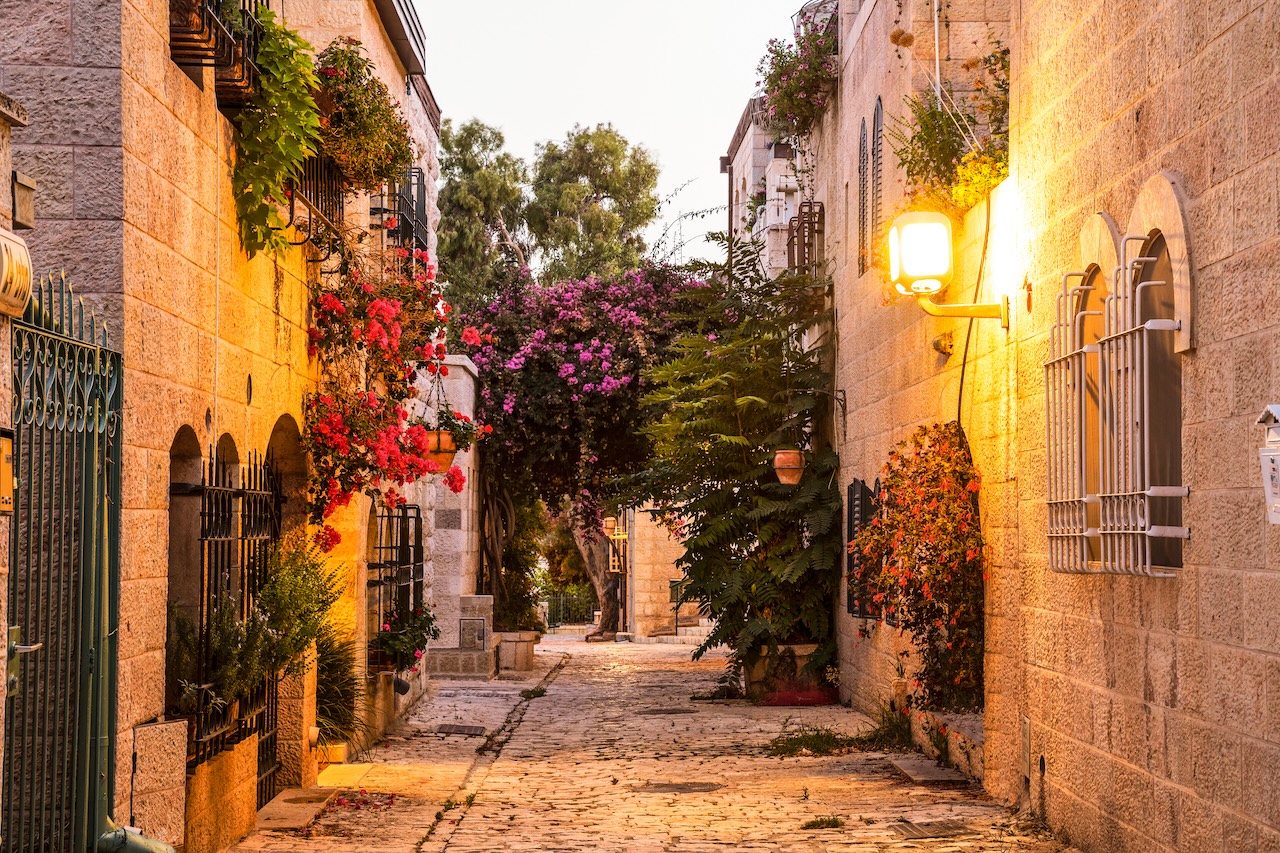 Mishkenot Shaananim - Old area of Jerusalem, Israel.
