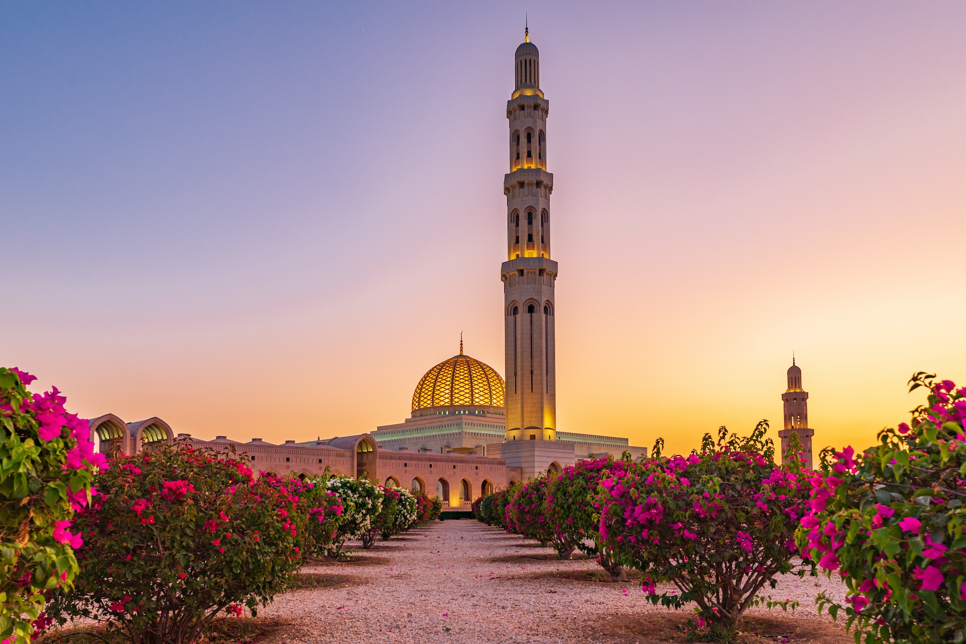 Sultan Qaboos Grand Mosque in Muscat, Oman.