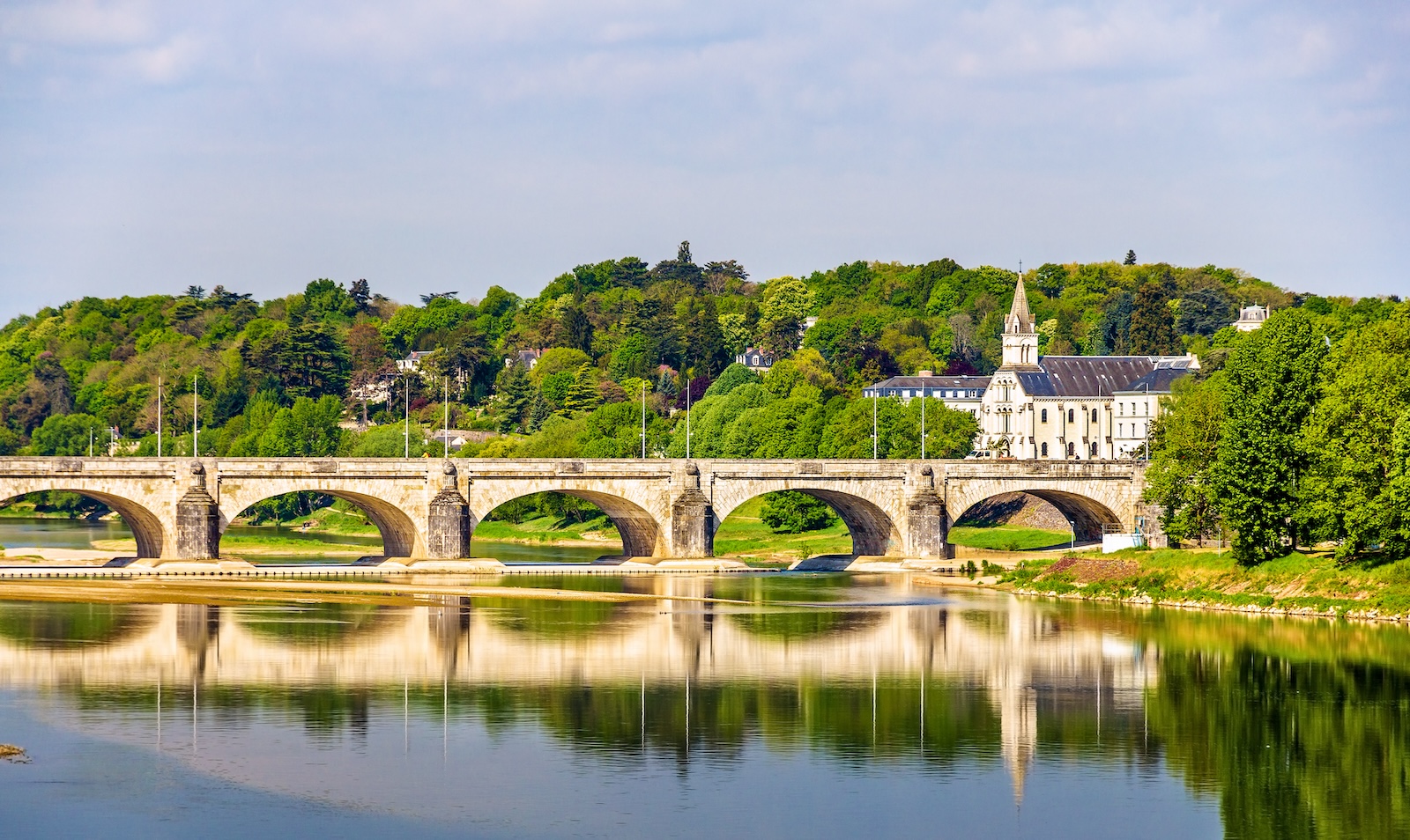 Pont Wilson on the Loire in Tours, France.