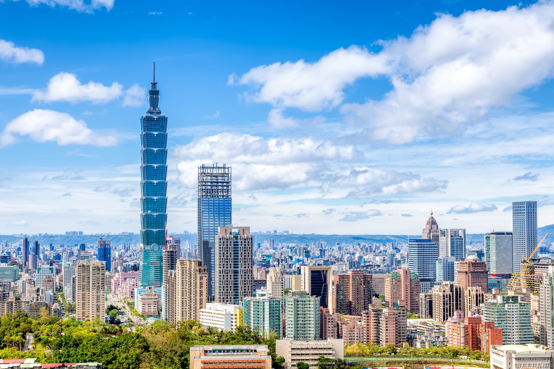  Financial district in Taipei, Taiwan.