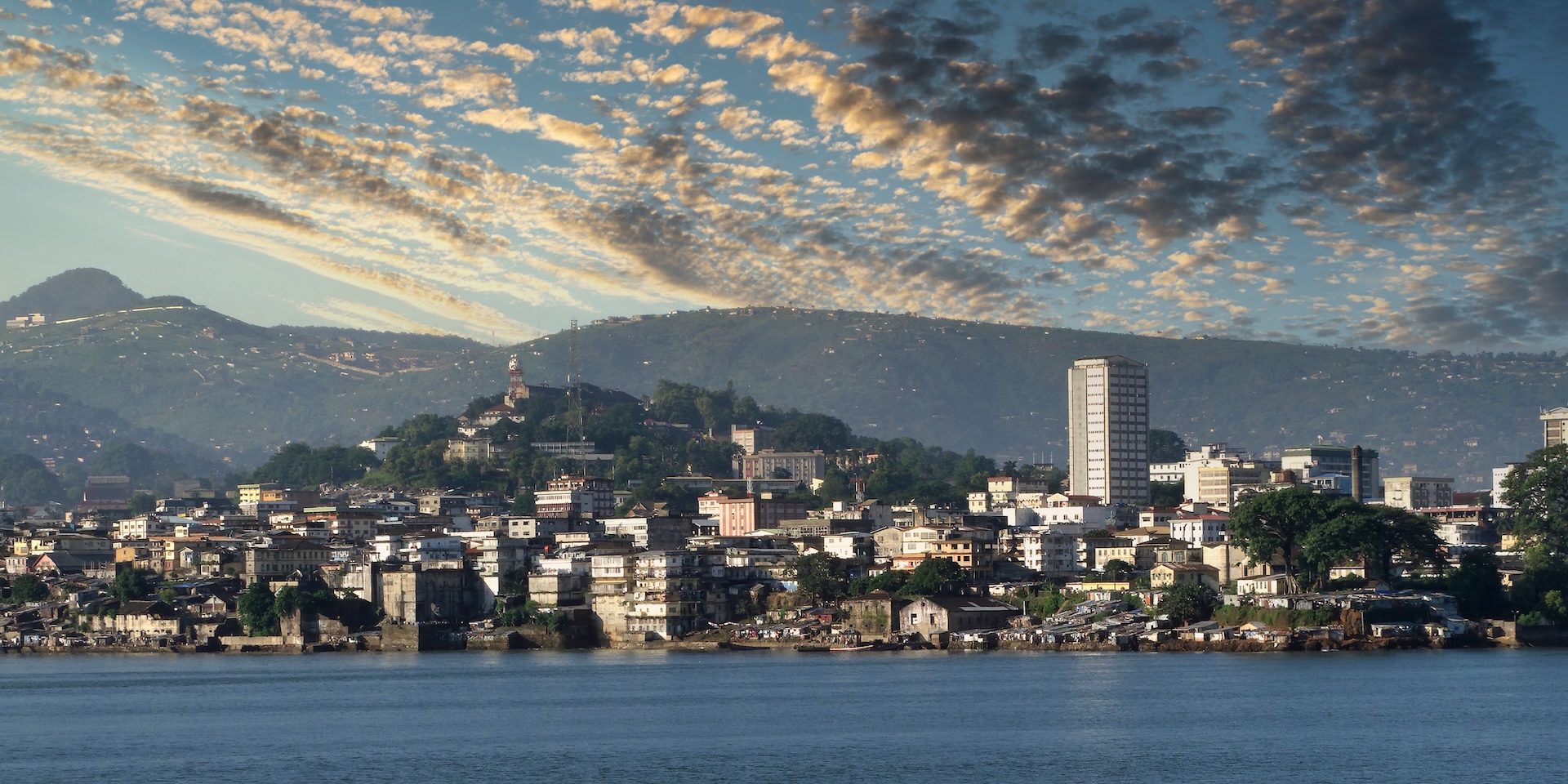 The Harbour of Freetown in Sierra Leone.