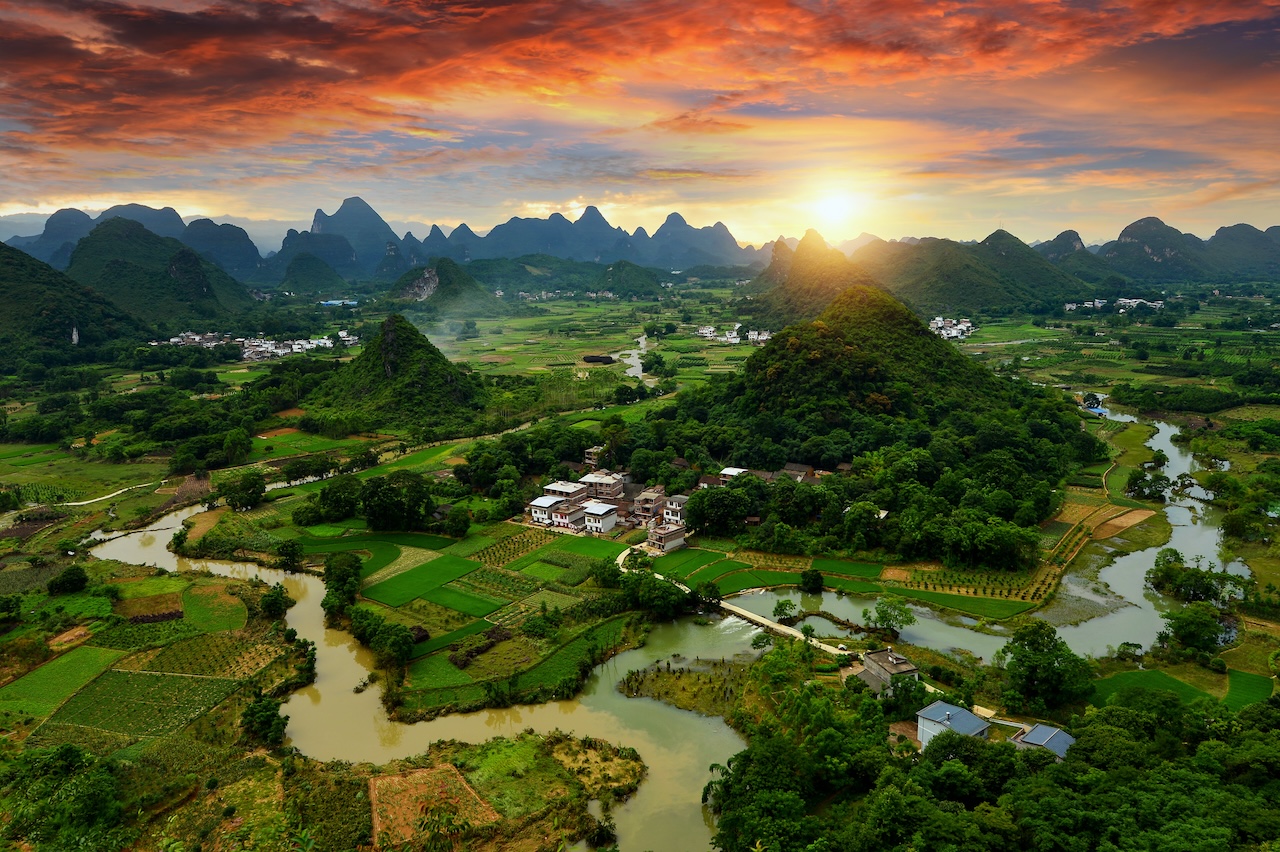 Xianggong Hill in Guilin, China.