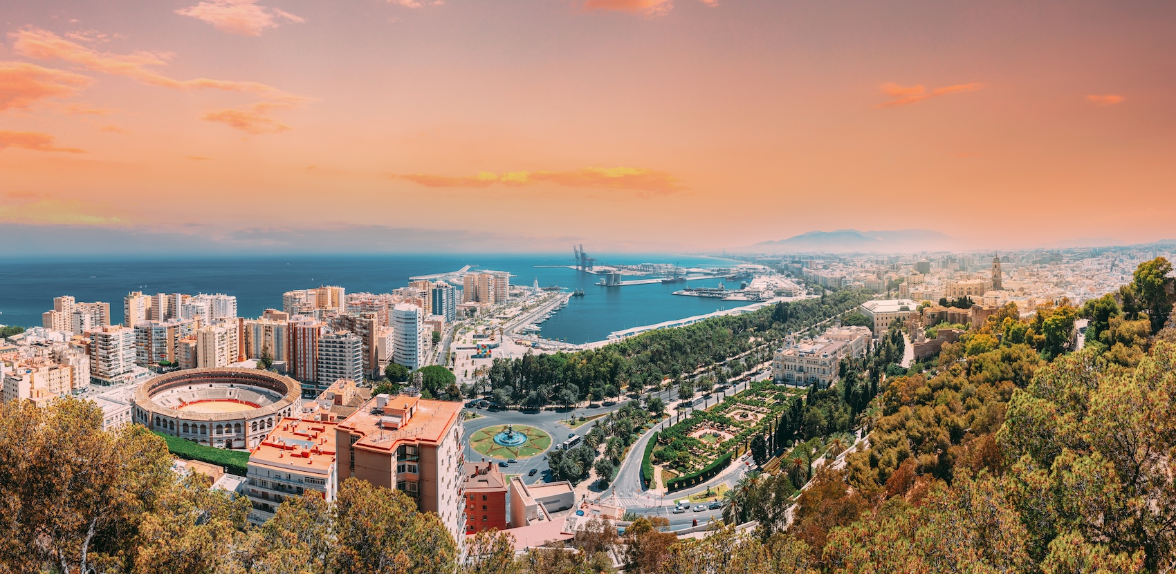 City View of Malaga, Spain. 