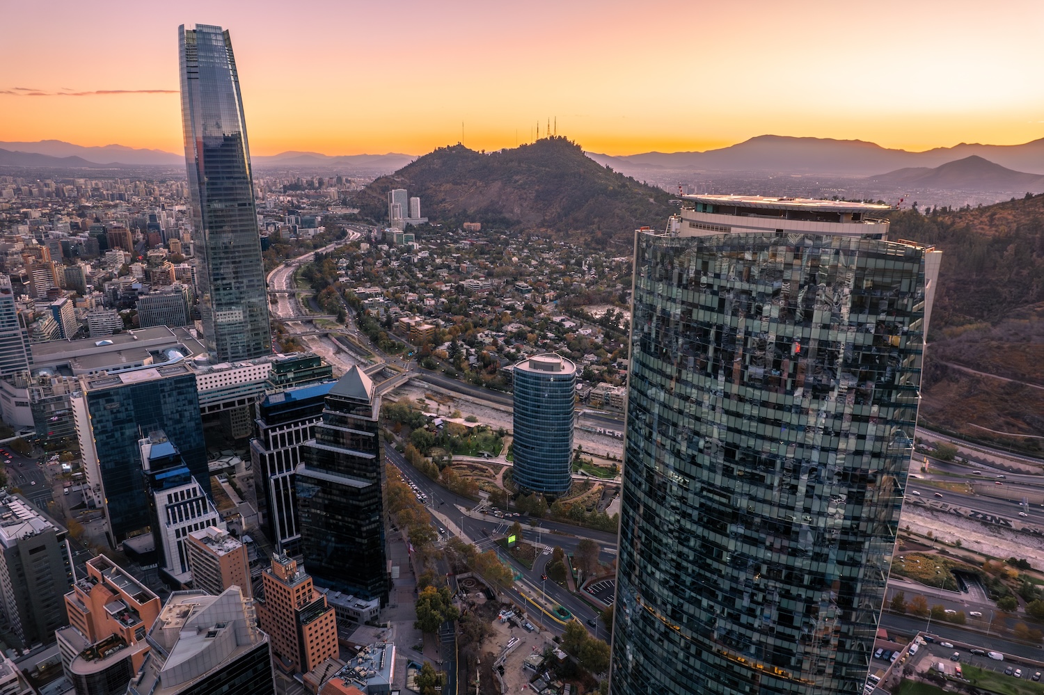 Cityscape of Santiago, Chile.