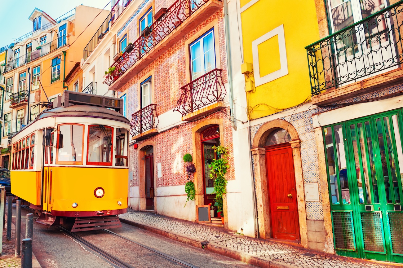 Vintage Street in Lisbon, Portugal.