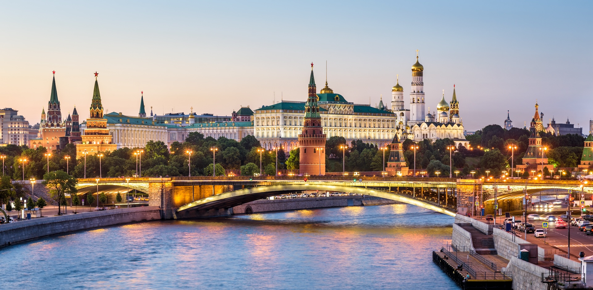 Moscow Kremlin at Moskva River, Russia.