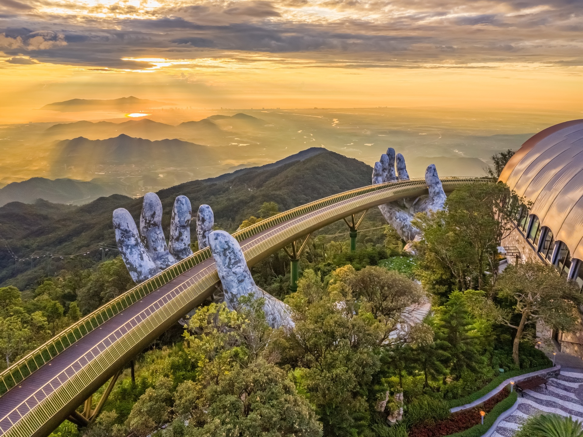 Golden Bridge on Ba Na Hill in Da Nang, Vietnam.