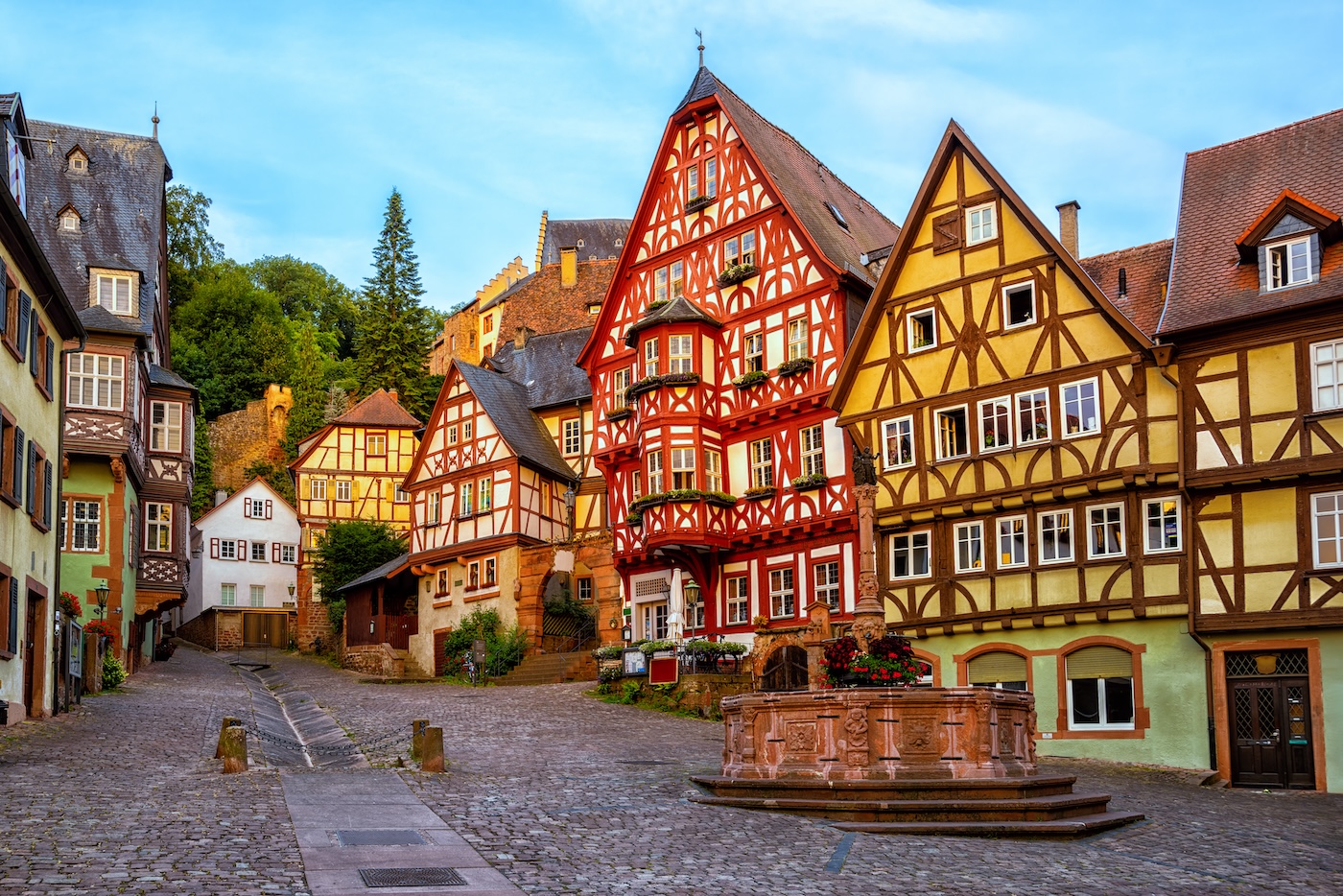 Houses in Miltenberg  Old Town, Bavaria, Germany.