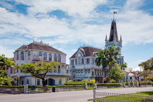 iew of the ancient wooden Gothic-type City Hall 