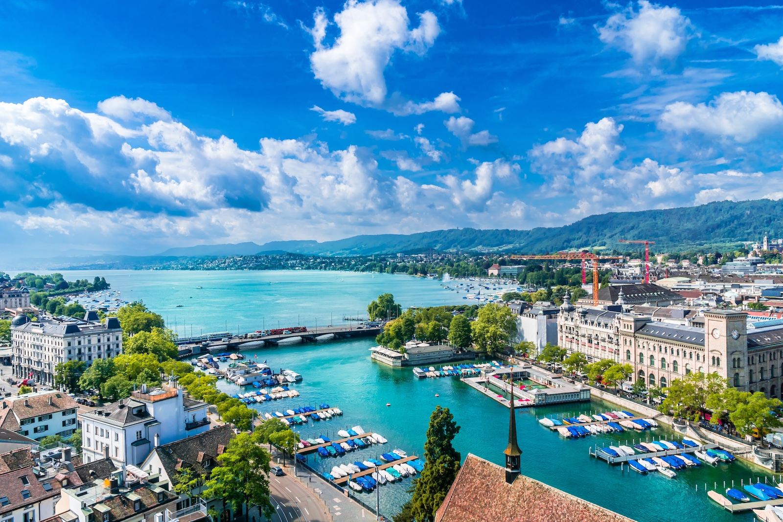 View of Lake Zurich, Zurich, Switzerland.