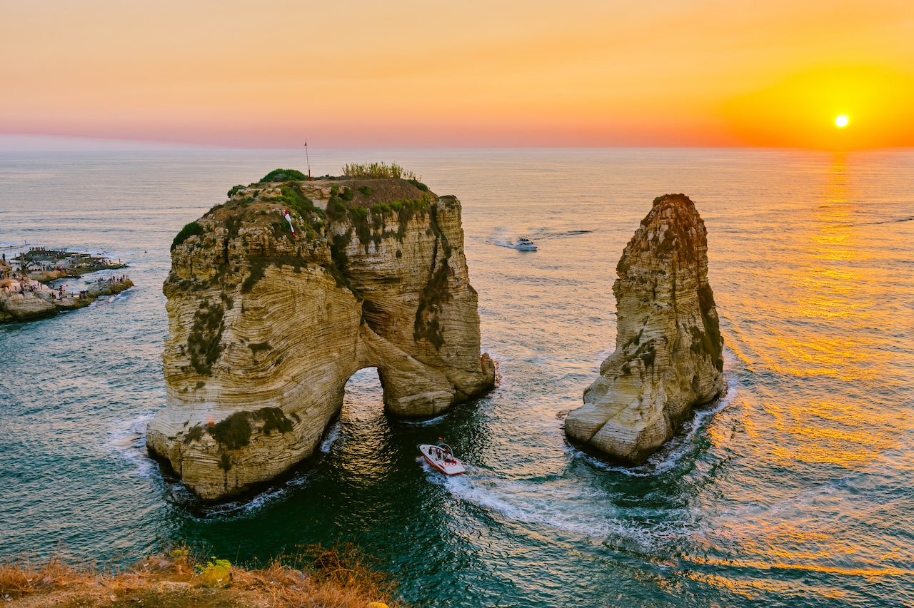 Raouche, Pigeons' Rock. In Beirut, Lebanon.