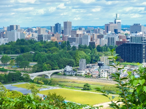 Scenic view of the city of Sendai