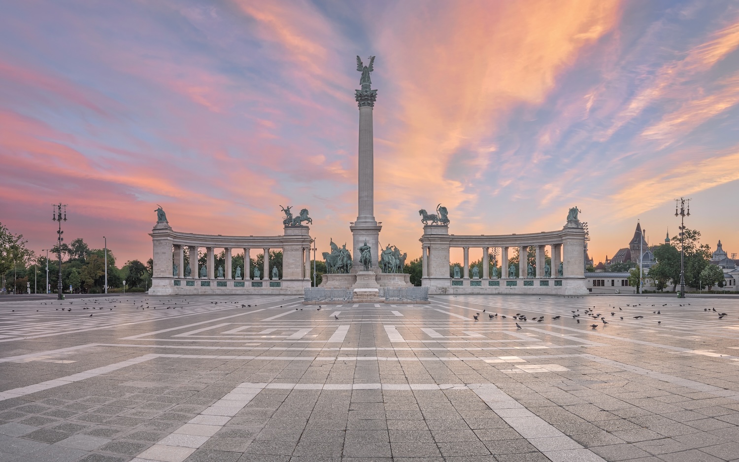 The Heroes Square. Budapest, Hungary.