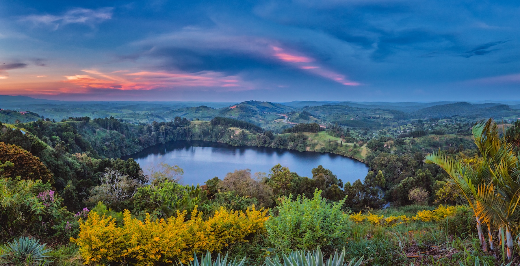 Crater lake region near Kibale, Uganda.
