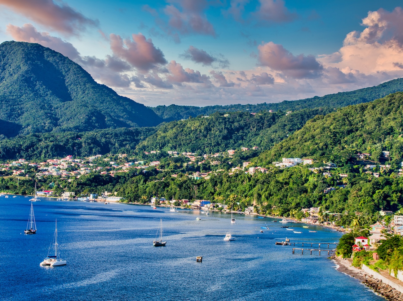 Blue Water and Green Hills of Dominica