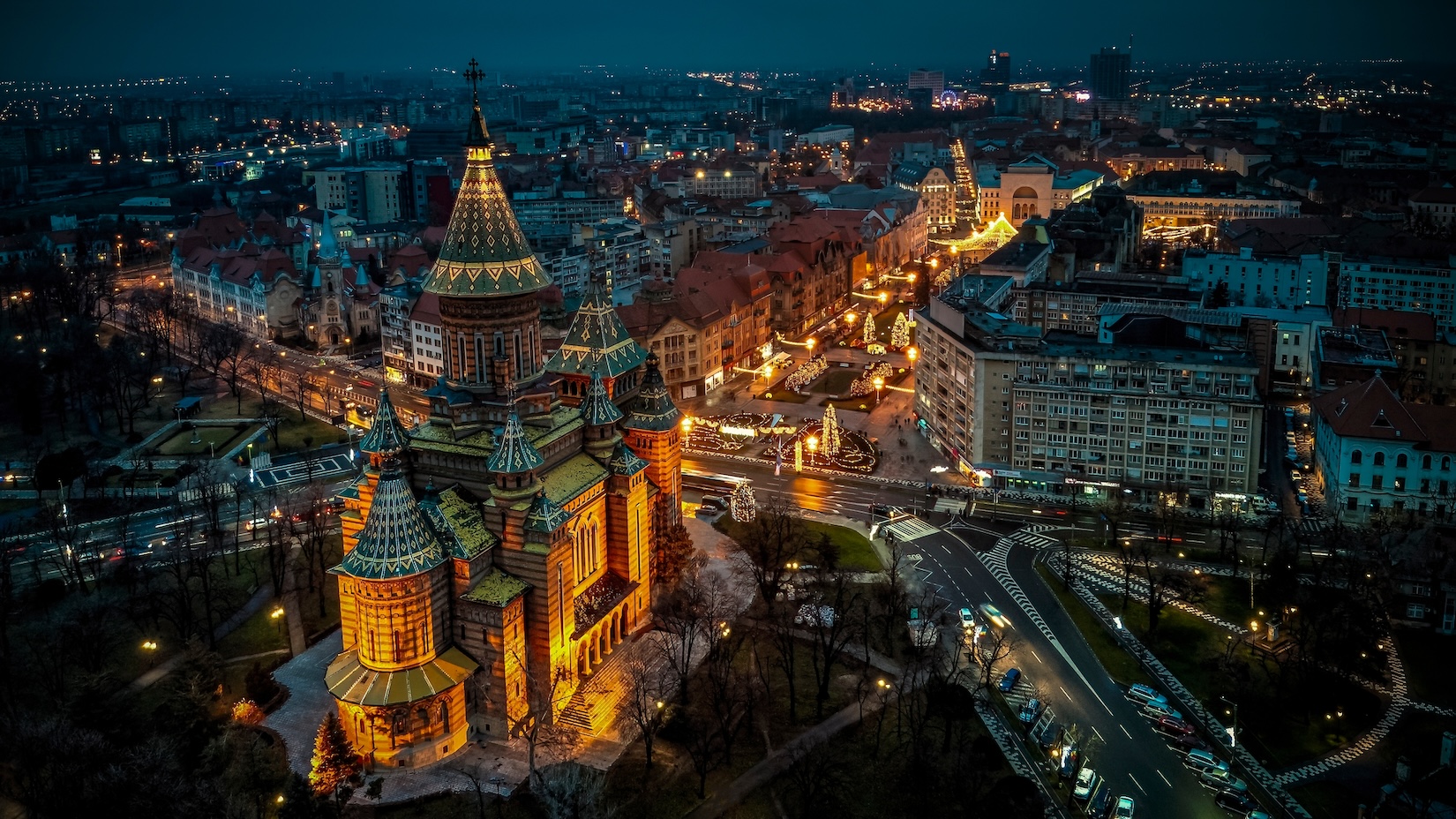 The city center of Timisoara, Romania.