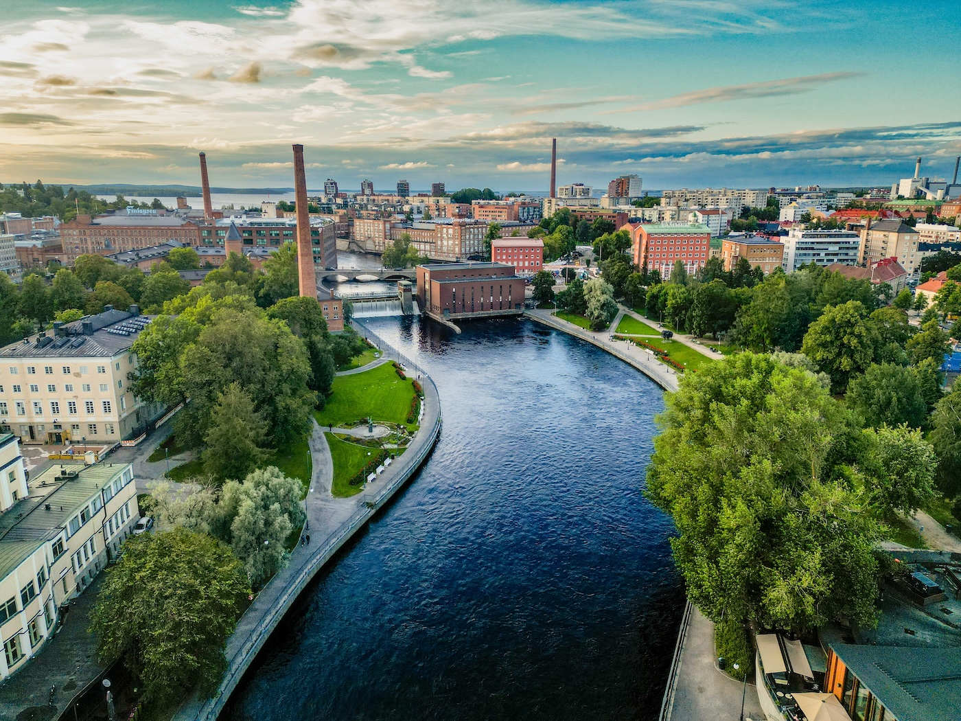 Aerial view of Tammerkoski, Tampere