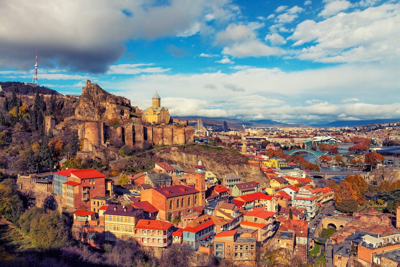 A panoramic view of Tbilisi, Georgia.