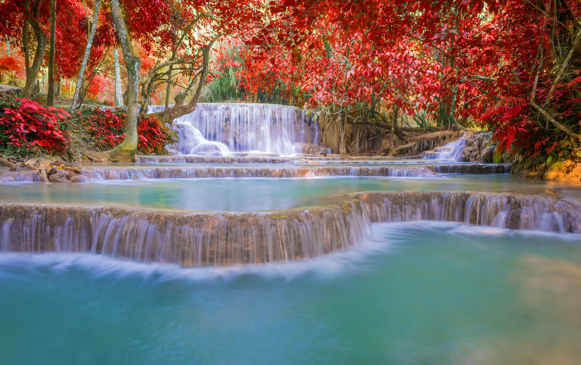 Tat Kuang Si Waterfalls at Luang Prabang, Laos.